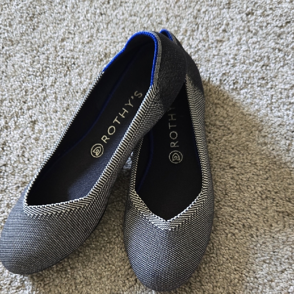 Rothy's Women's Black & White Knit Ballet Flats